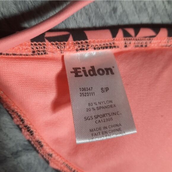Eidon Bikini Top S Pink Dark Gray Fringe Boho - Picture 2 of 4